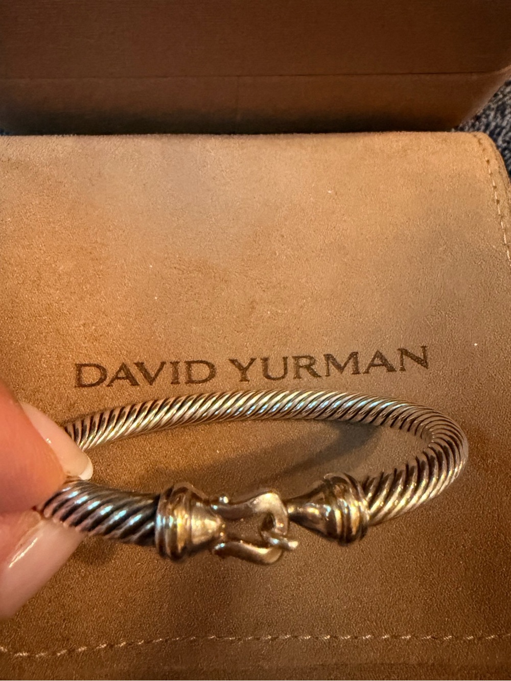 David Yurman Twisted Cable Bracelet in Sterling Silver Tone - Picture 3 of 3